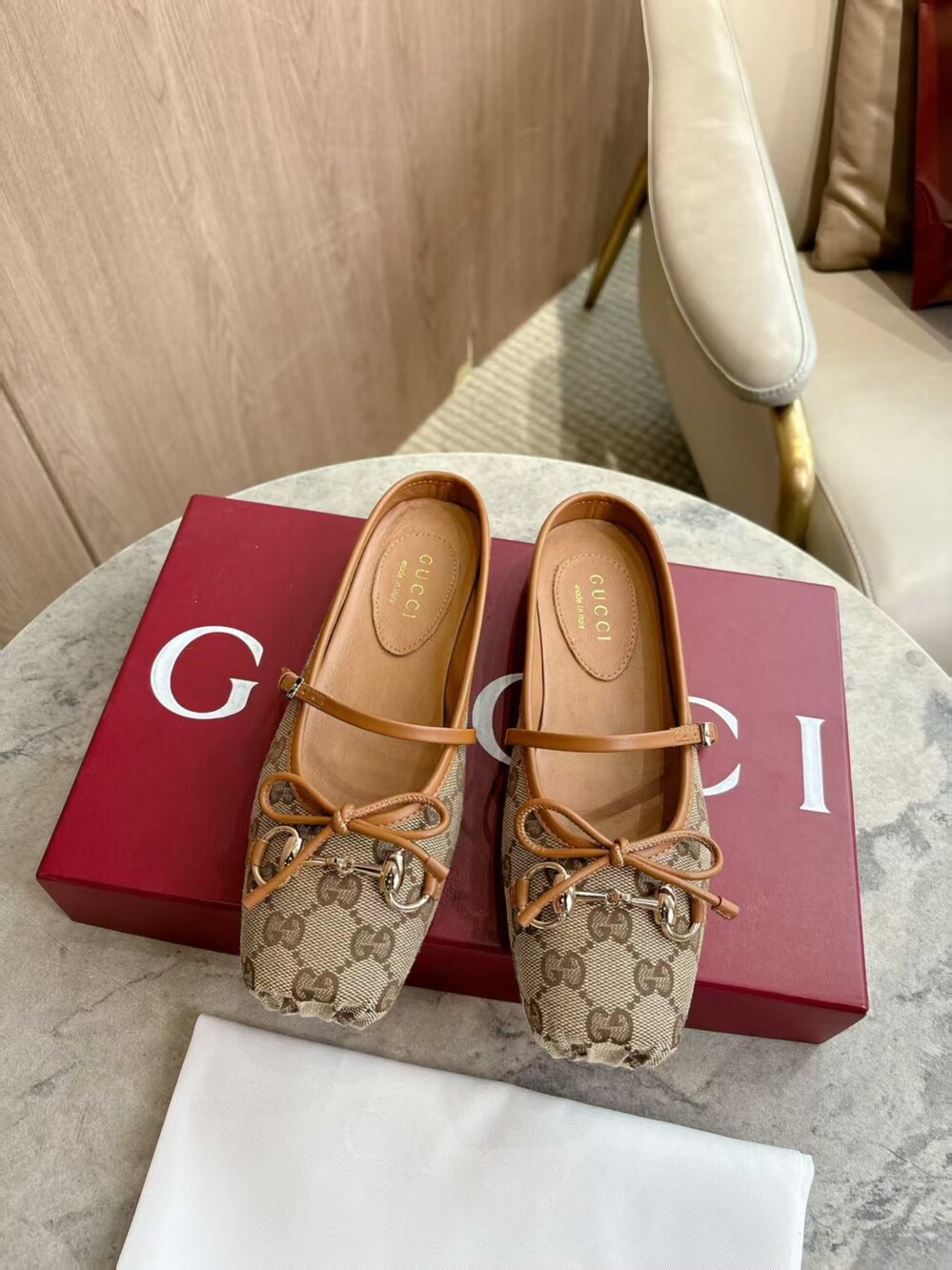 Gucci GG Canvas Mary Jane Backless Mules